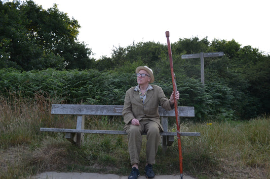 Tall Oak Walking Stick with Snake